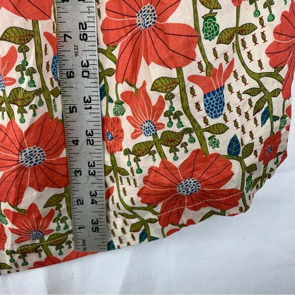 &merci women's large Floral Dress open back Red white cream bridal garden sun - Picture 11 of 12